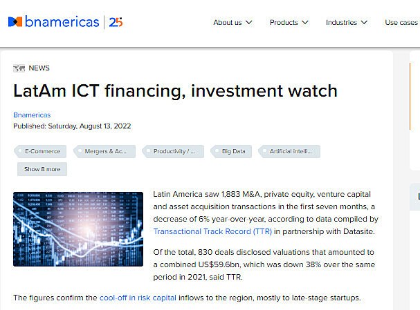 LatAm ICT financing, investment watch